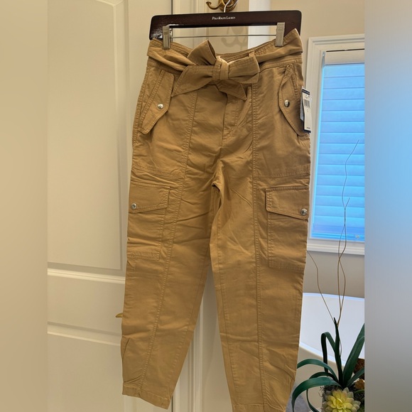 Polo Ralph Lauren Womens Cargo Hi-waist Belt Tie Khakis Pants - Picture 5 of 8